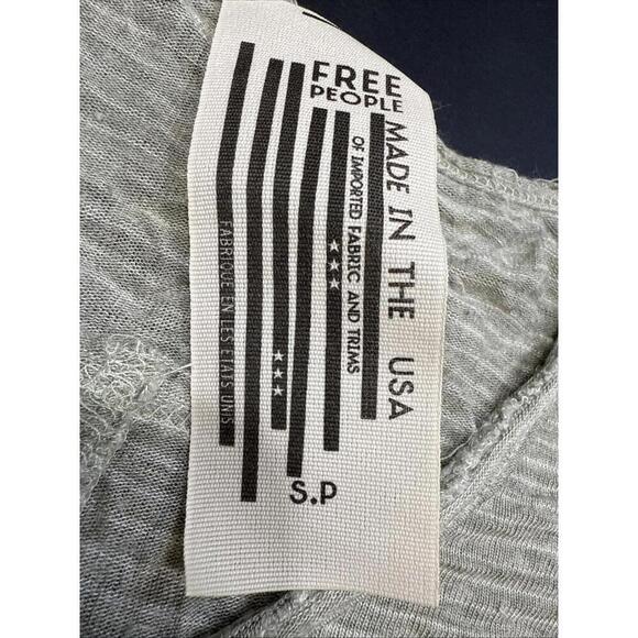 Free People Beach Boho Striped Oversized Dusty Sage Gauze Henley  Long Sleeve Sm - Picture 12 of 14